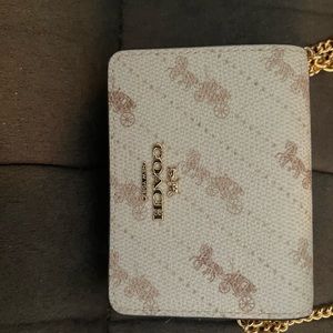 Small card/ID purse with long chain that purse hangs at your waist.